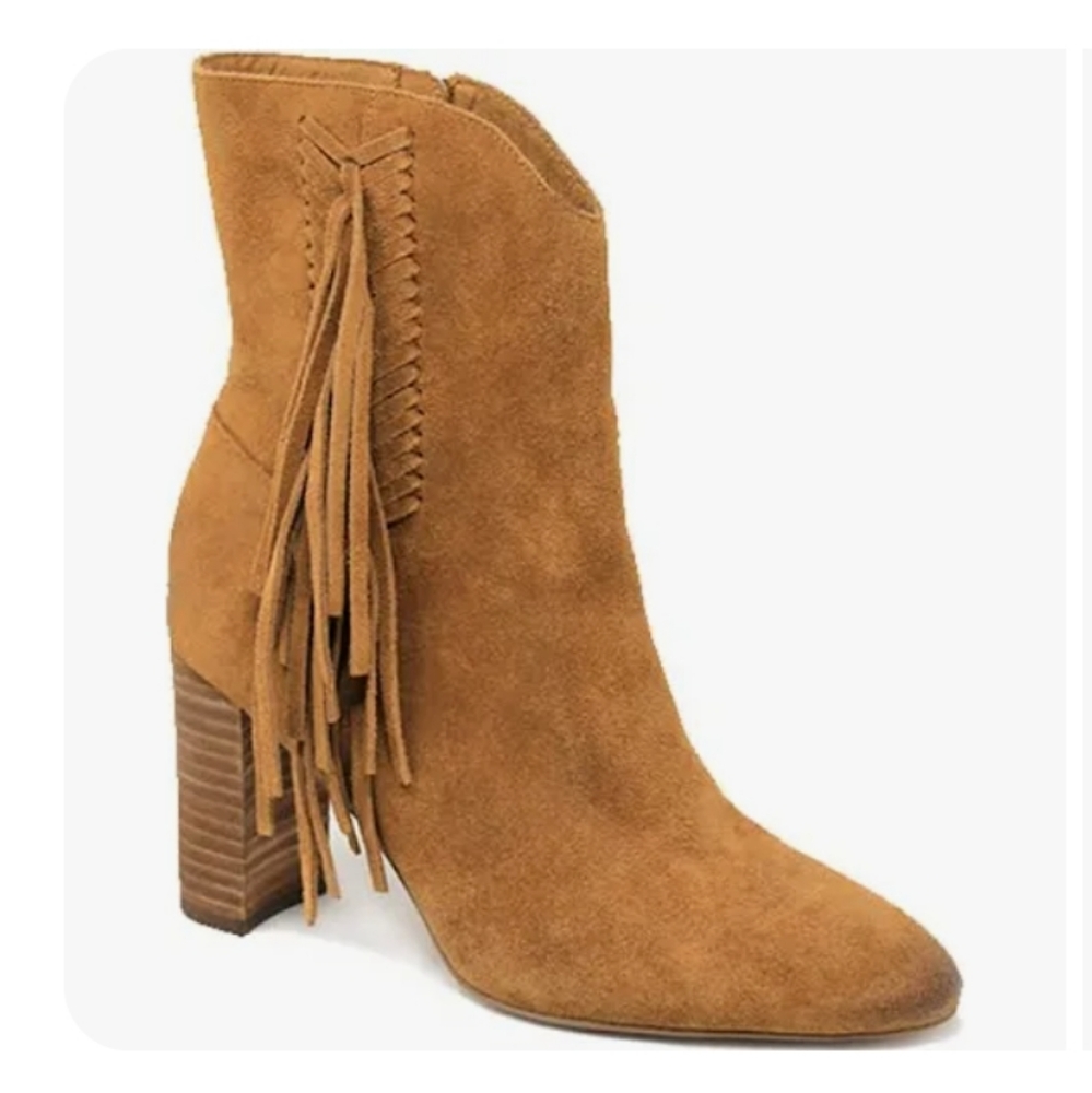 Euc Charles By Charles David Boulder Fringe Booti… - image 1